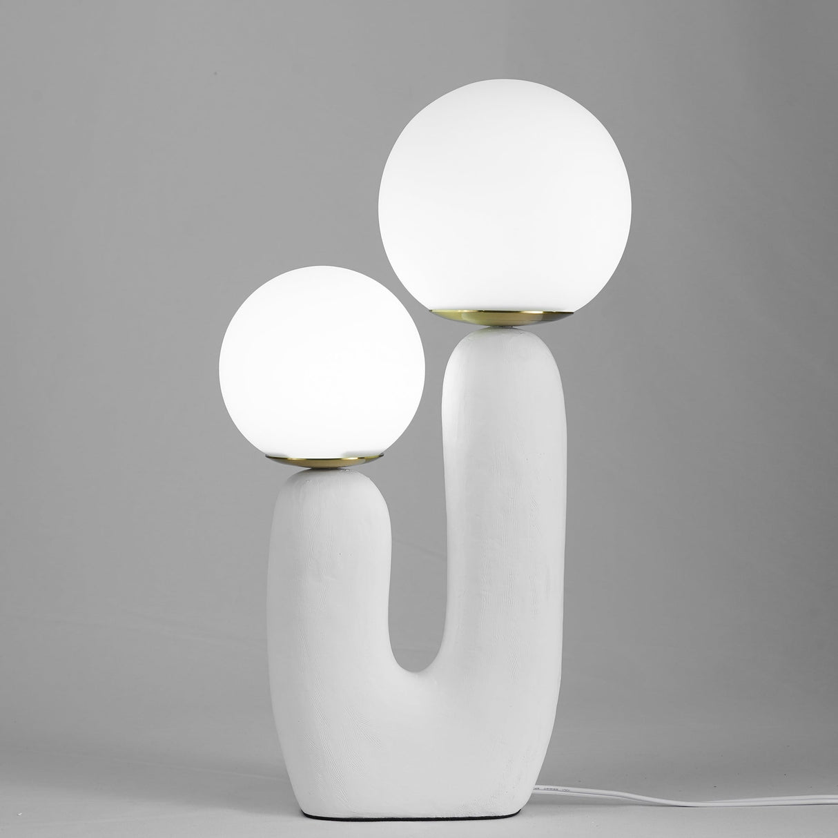 Modern Glass Table Lamp Pink Resin Base With Dual Globes - Product detail 15