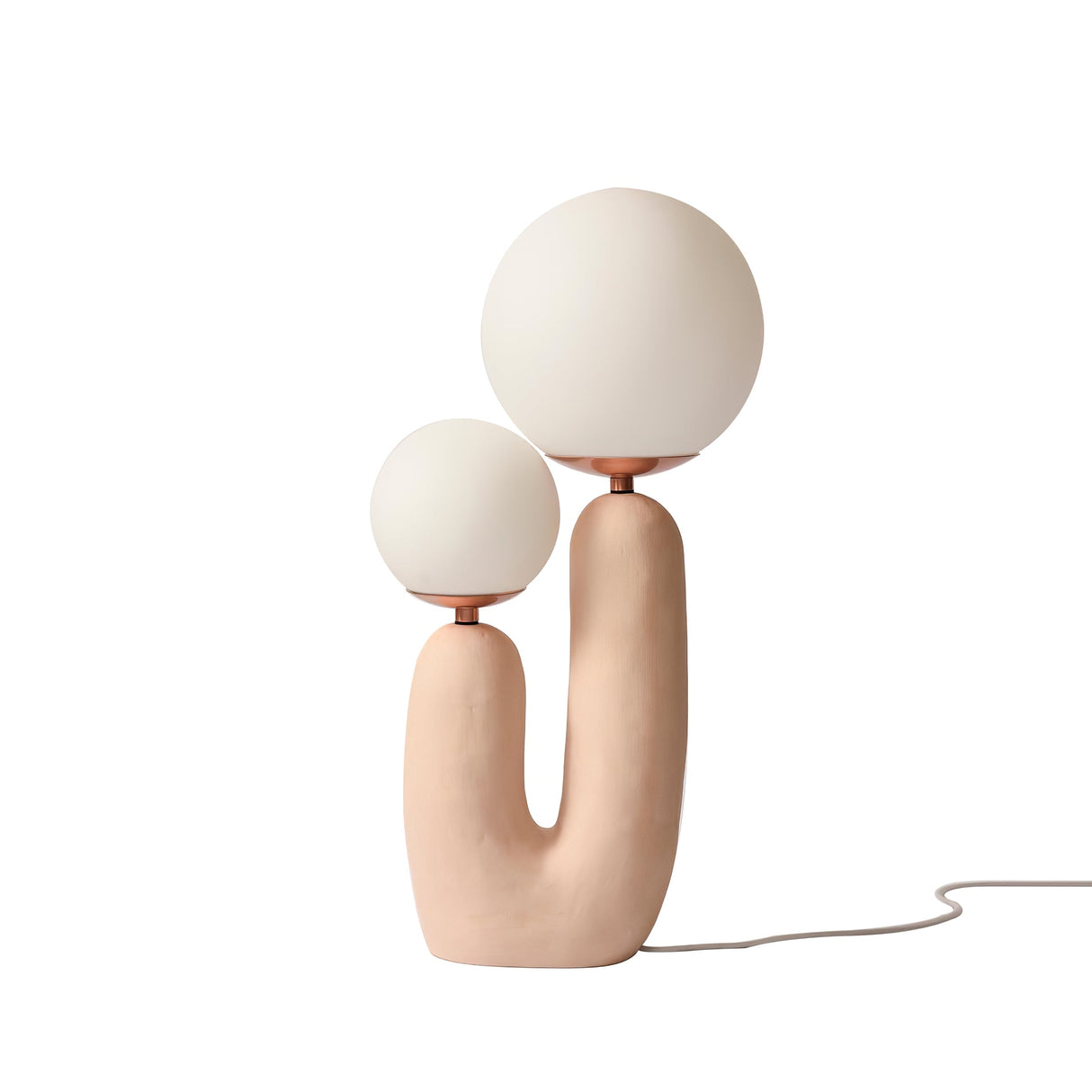 Modern Glass Table Lamp Pink Resin Base With Dual Globes - Product detail 72