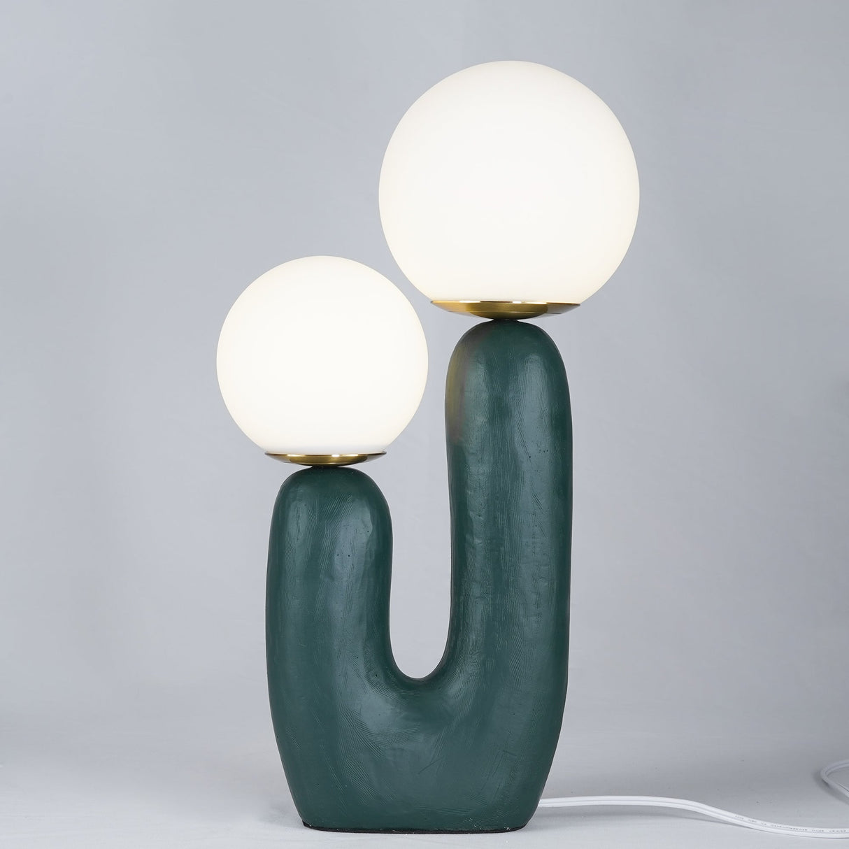 Modern Glass Table Lamp Pink Resin Base With Dual Globes - Product detail 18