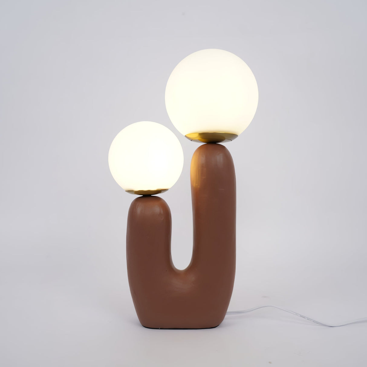 Modern Glass Table Lamp Pink Resin Base With Dual Globes - Product detail 20