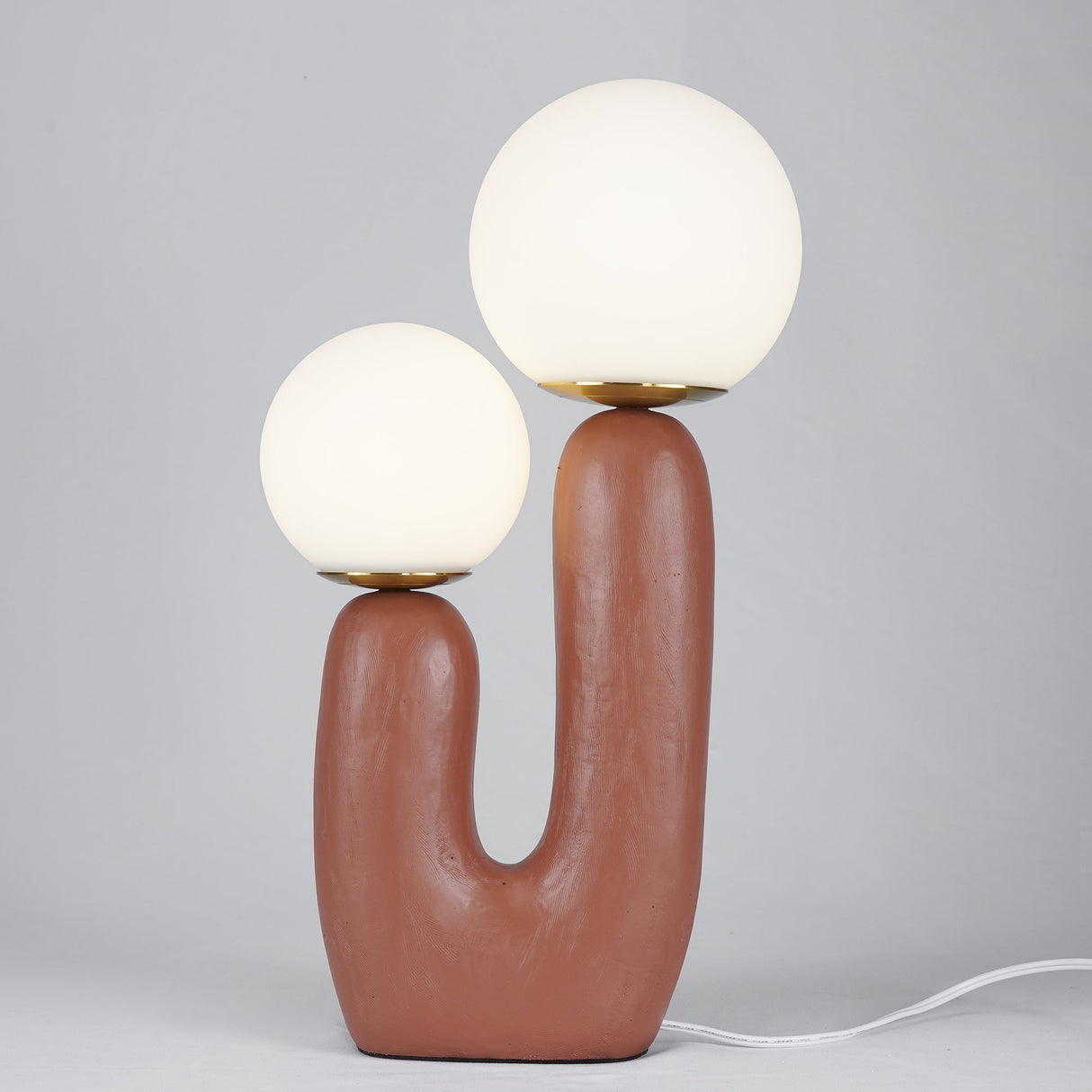 Modern Glass Table Lamp Pink Resin Base With Dual Globes - Product detail 69