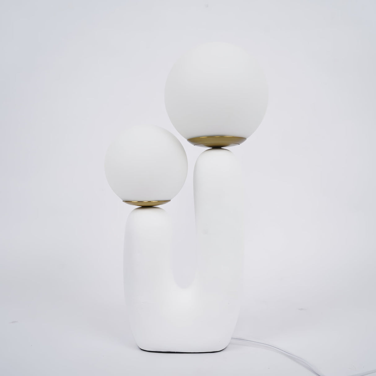 Modern Glass Table Lamp Pink Resin Base With Dual Globes - Product detail 30
