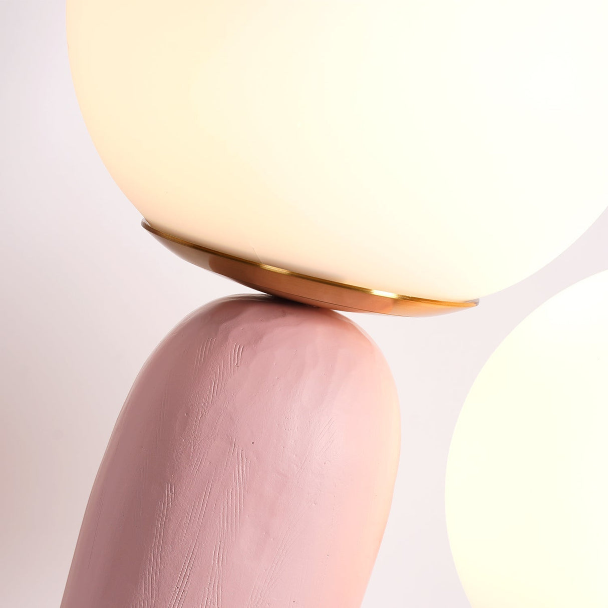 Modern Glass Table Lamp Pink Resin Base With Dual Globes - Product detail 61