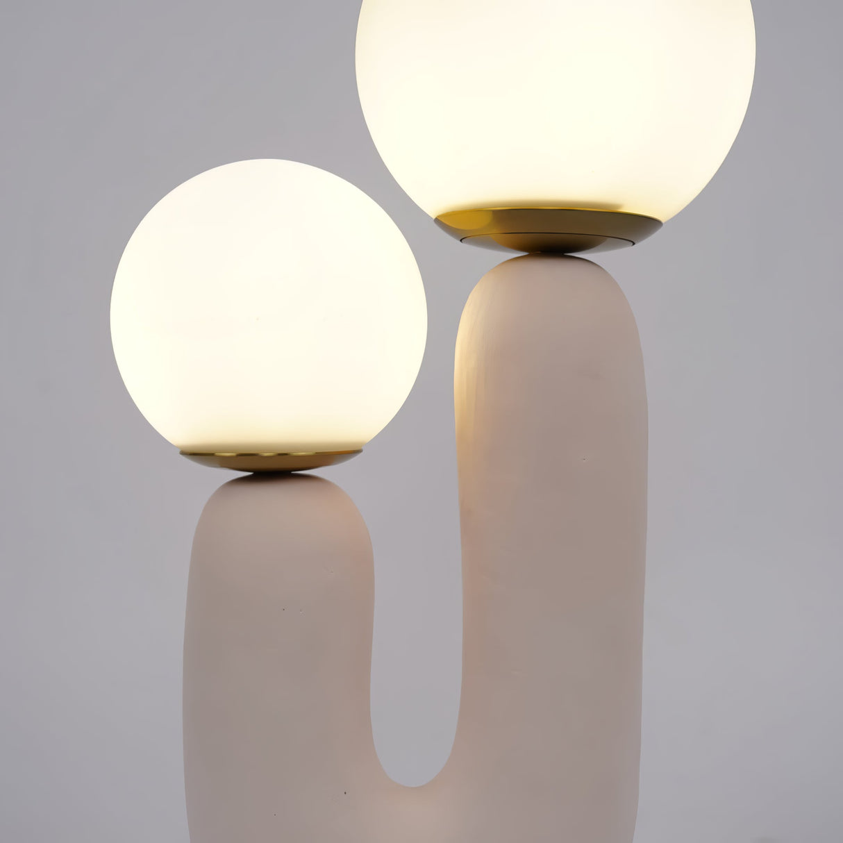 Modern Glass Table Lamp Pink Resin Base With Dual Globes - Product detail 58