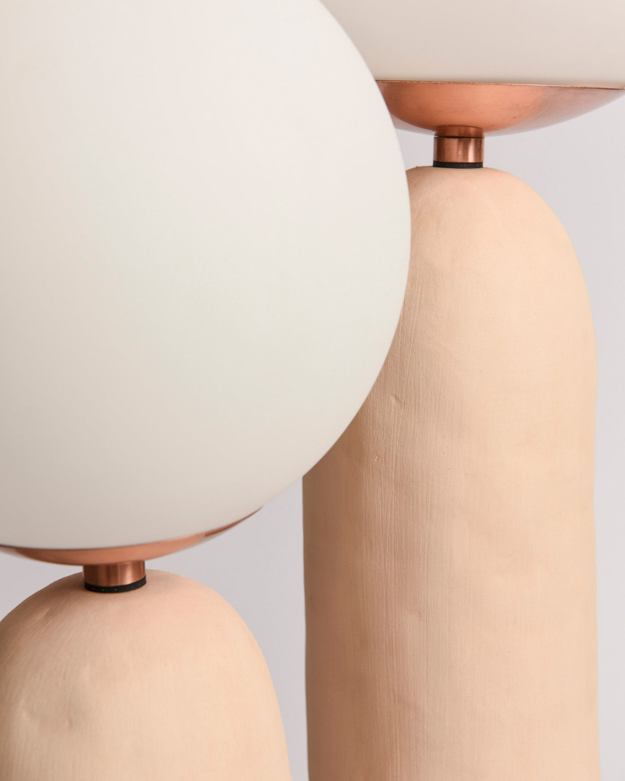 Modern Glass Table Lamp Pink Resin Base With Dual Globes - Product detail 57