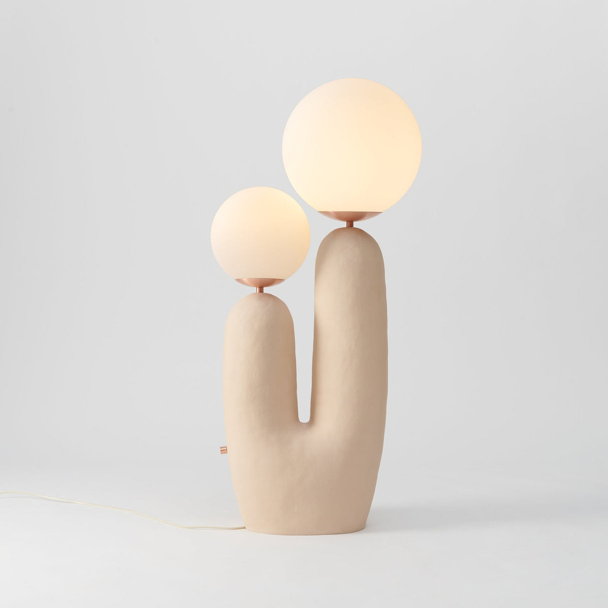Modern Glass Table Lamp Pink Resin Base With Dual Globes - Product detail 35