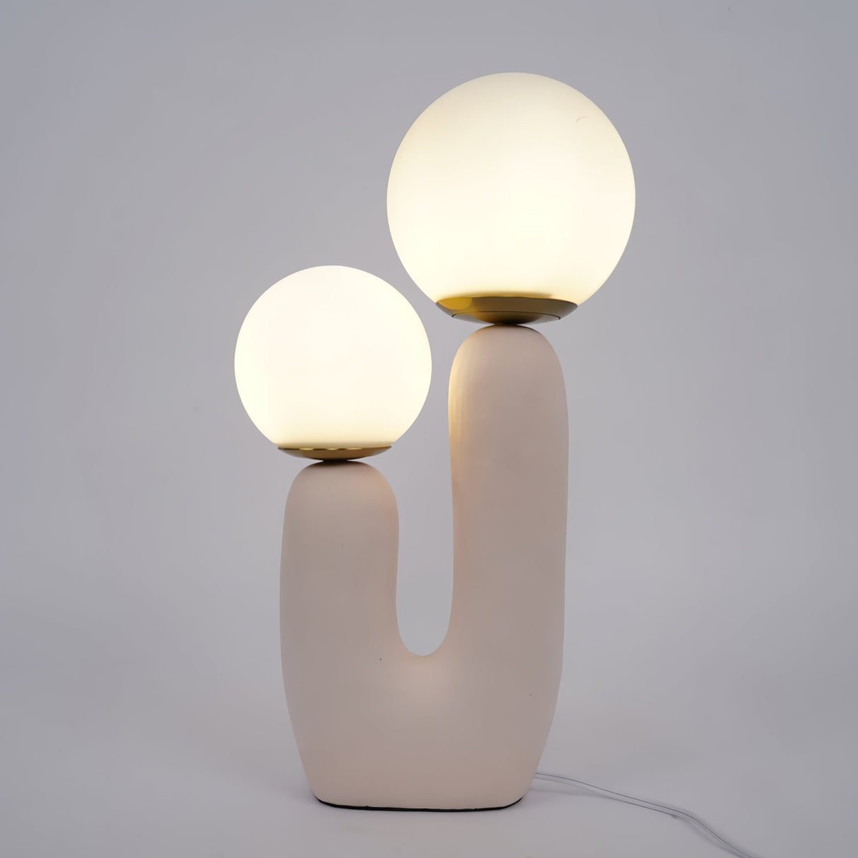 Modern Glass Table Lamp Pink Resin Base With Dual Globes - Product detail 53
