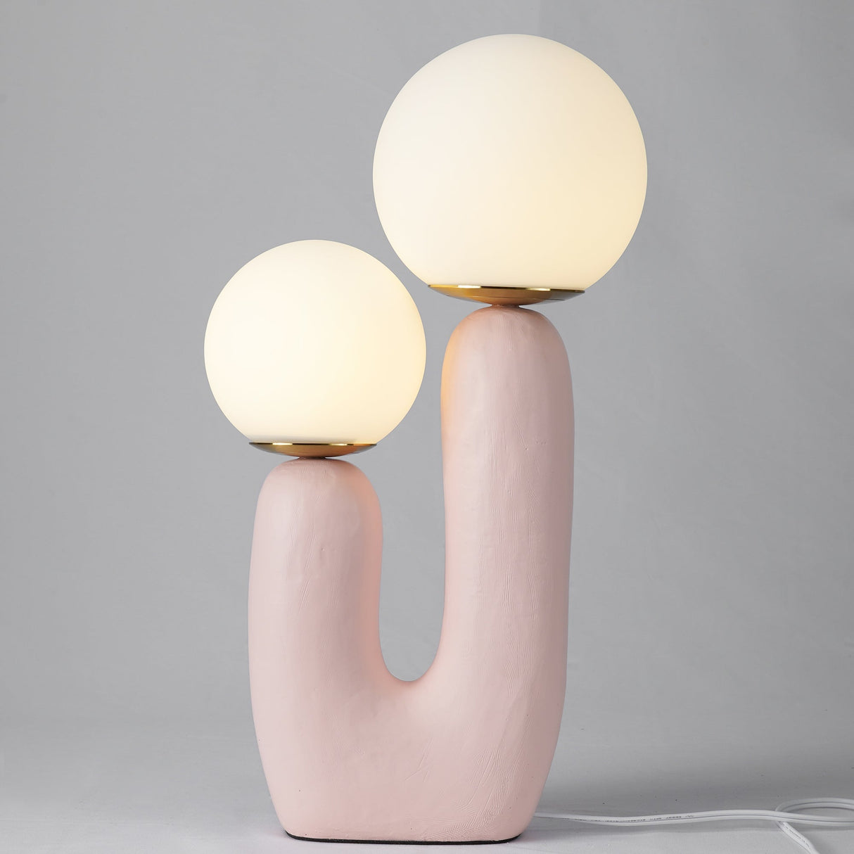 Modern Glass Table Lamp Pink Resin Base With Dual Globes - Product detail 55