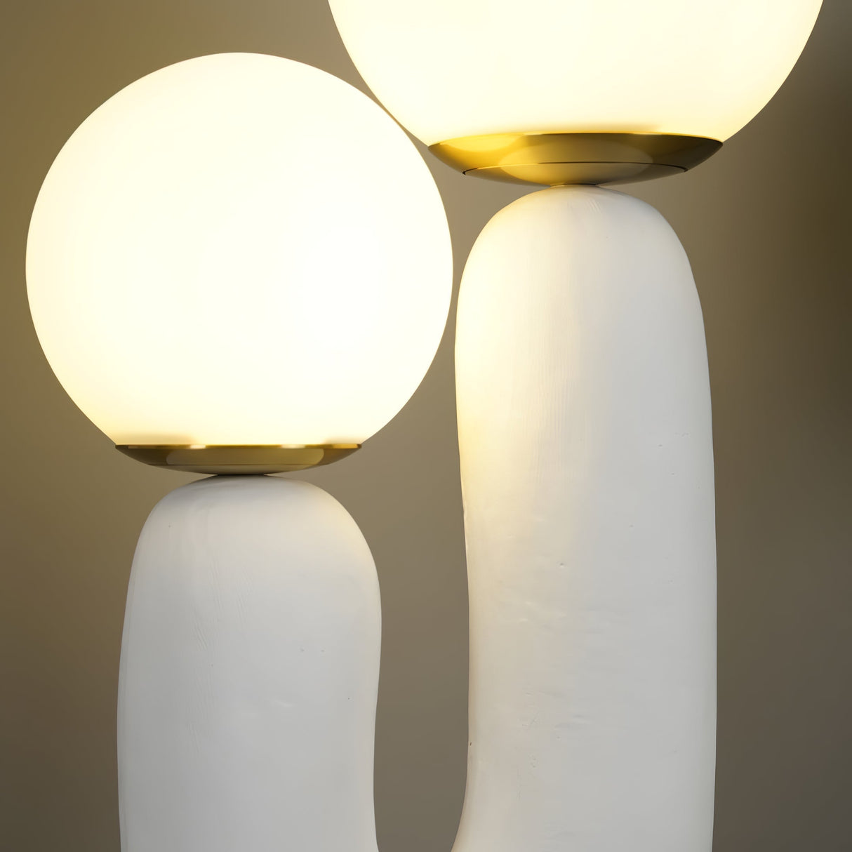 Modern Glass Table Lamp Pink Resin Base With Dual Globes - Product detail 60