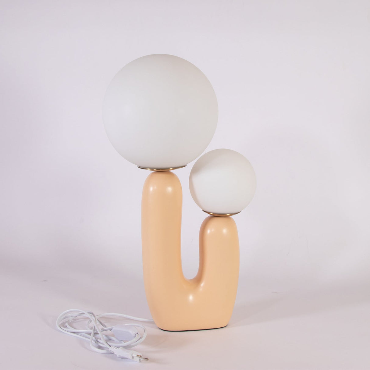 Modern Table Lamp Dual Globe Glass Design - Detailed view