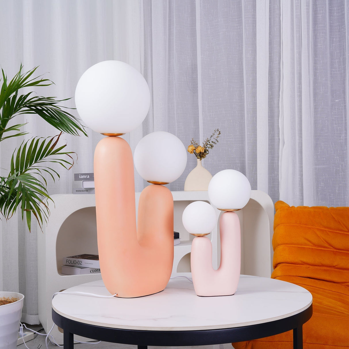 Modern Table Lamp Dual Globe Glass Design - Product detail 13