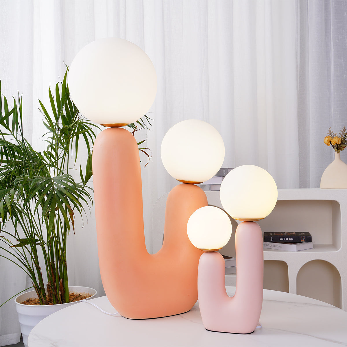 Modern Table Lamp Dual Globe Glass Design - Product detail 14