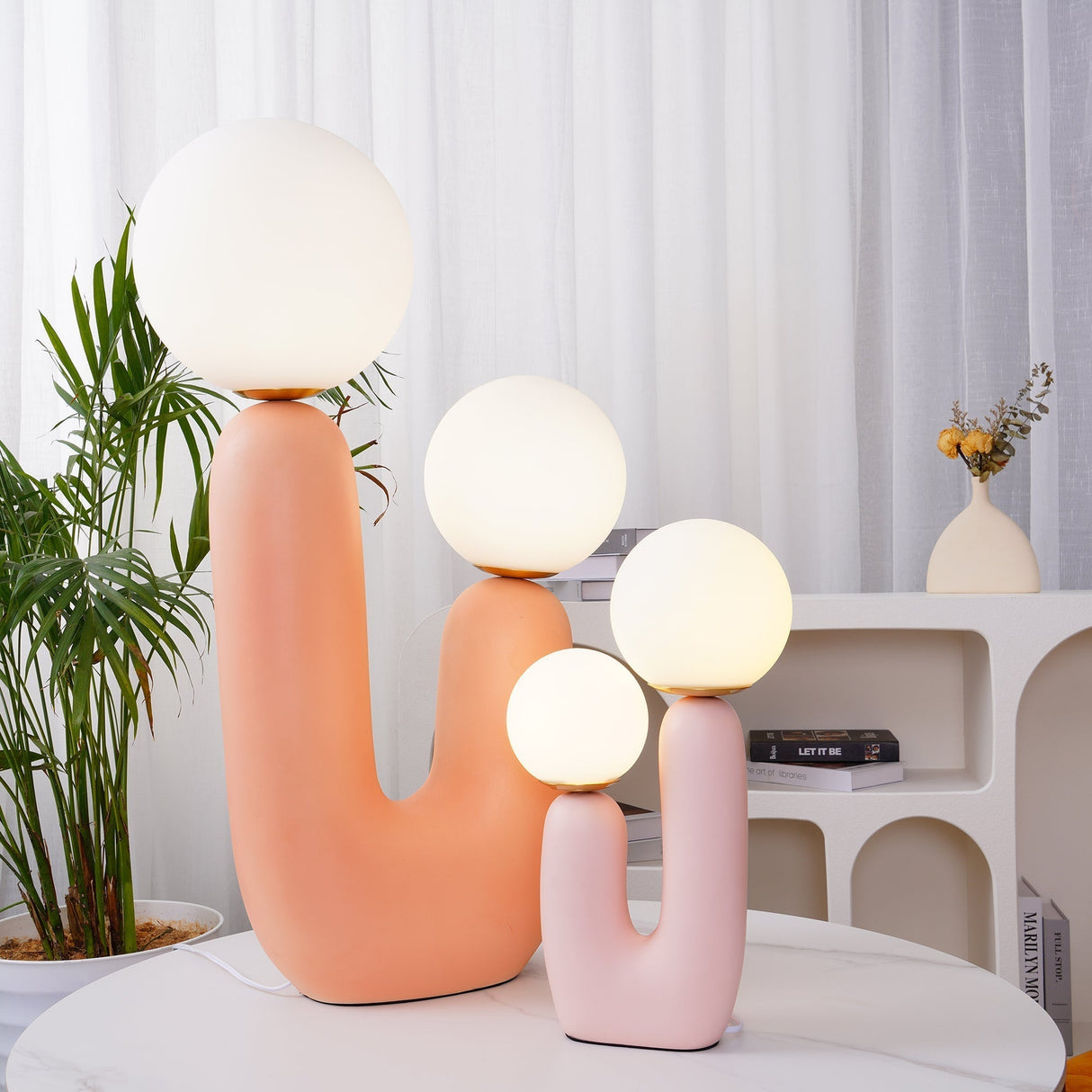 Modern Table Lamp Dual Globe Glass Design - Product detail 4
