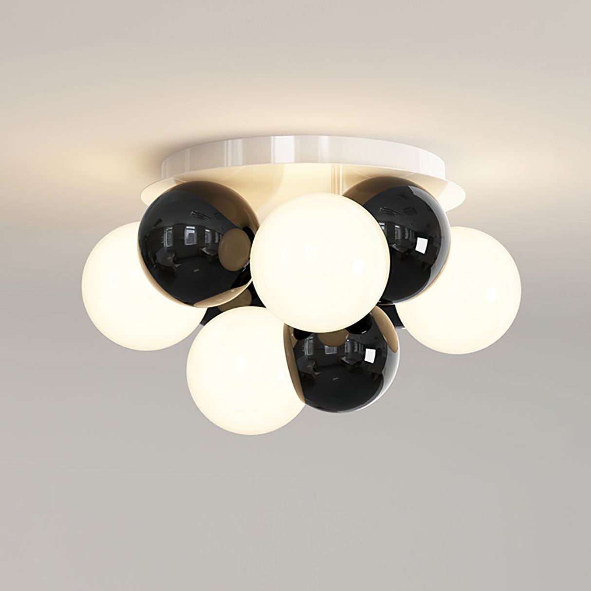 Modern Bubble Ceiling Light Cream Glass Spheres Design - Product detail 16