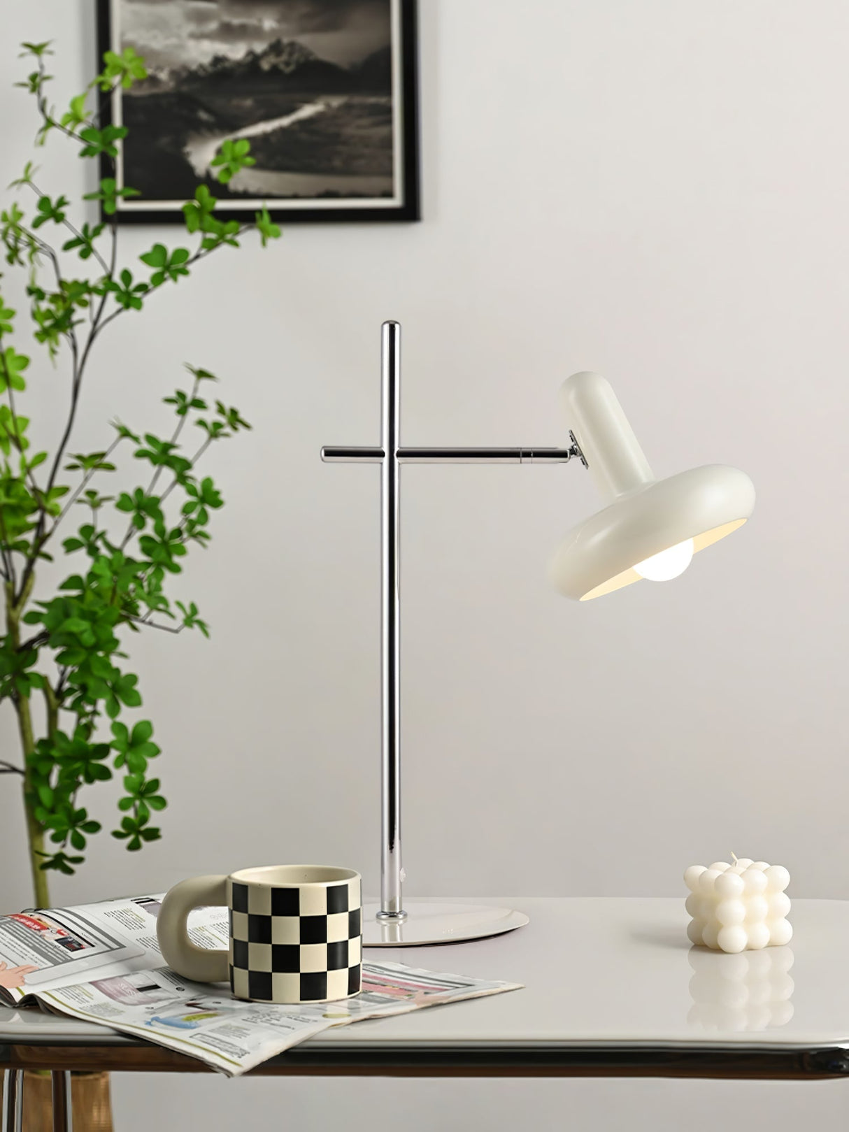 Modern Table Lamp White Metal Adjustable Design - Product detail 6
