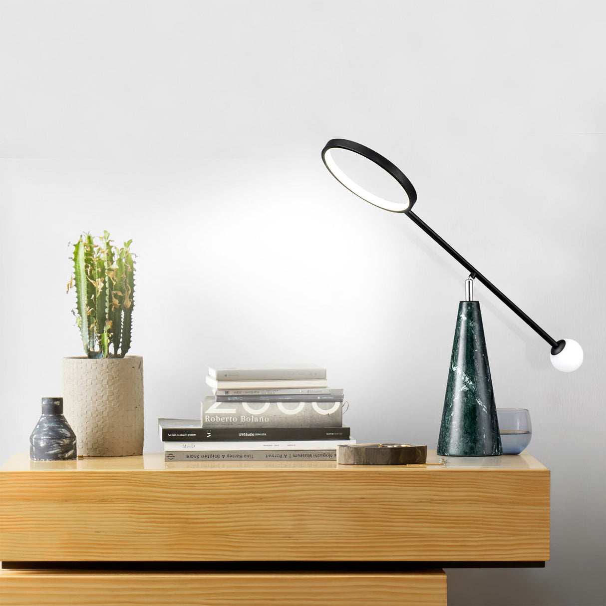 Modern LED Table Lamp Green Marble Base with Adjustable Neck - Product detail 5