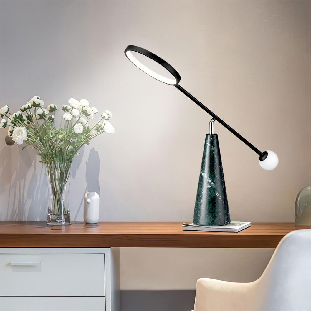 Modern LED Table Lamp Green Marble Base with Adjustable Neck - Product detail 4