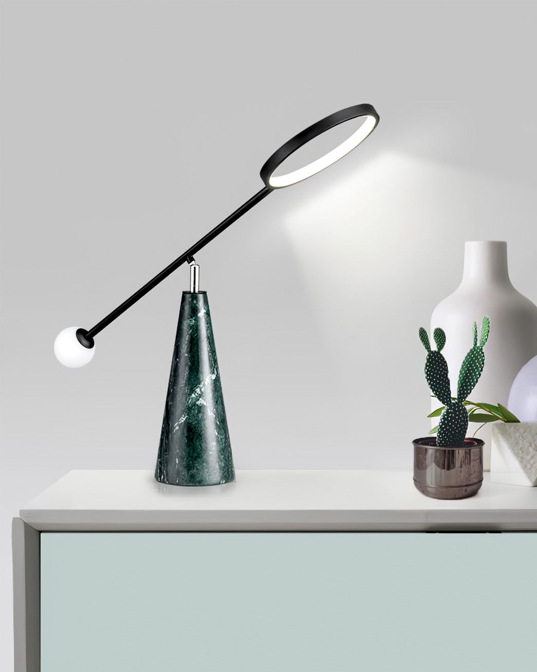 Modern LED Table Lamp Green Marble Base with Adjustable Neck - Product detail 13