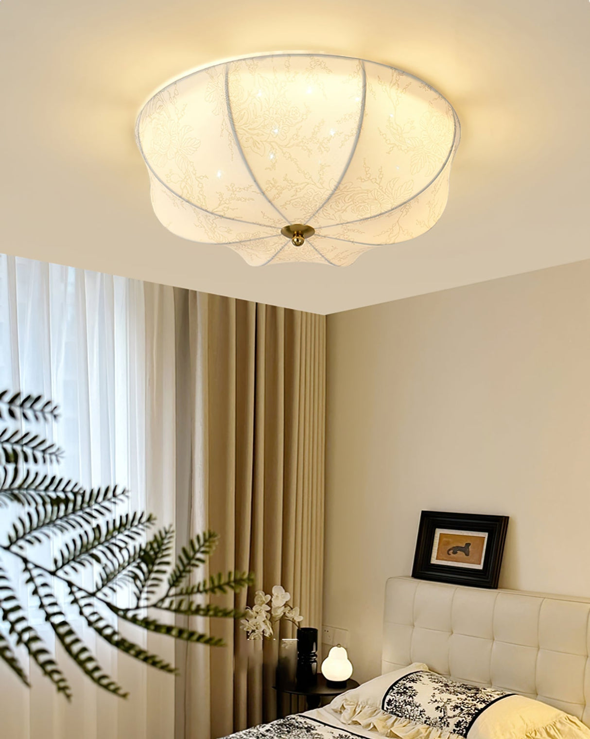 Floral Ceiling Light Orchid Pattern Fabric Shade - Product detail 15