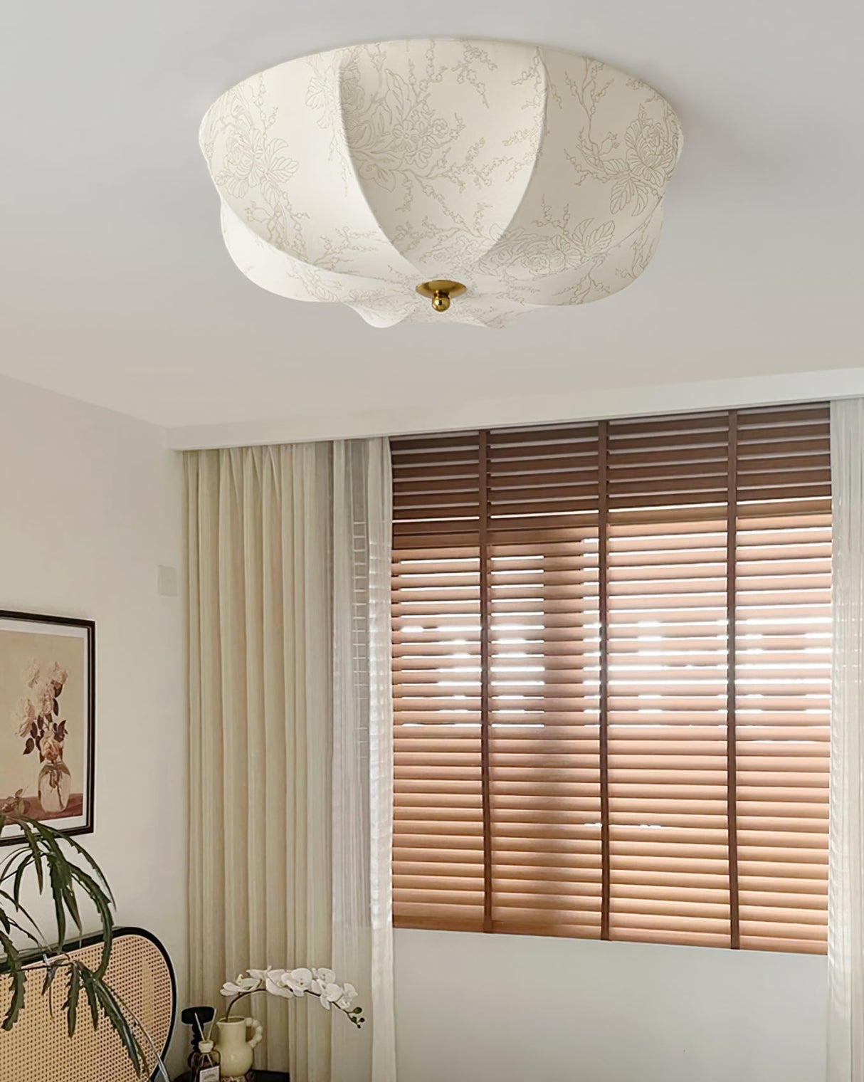 Floral Ceiling Light Orchid Pattern Fabric Shade - Product detail 9