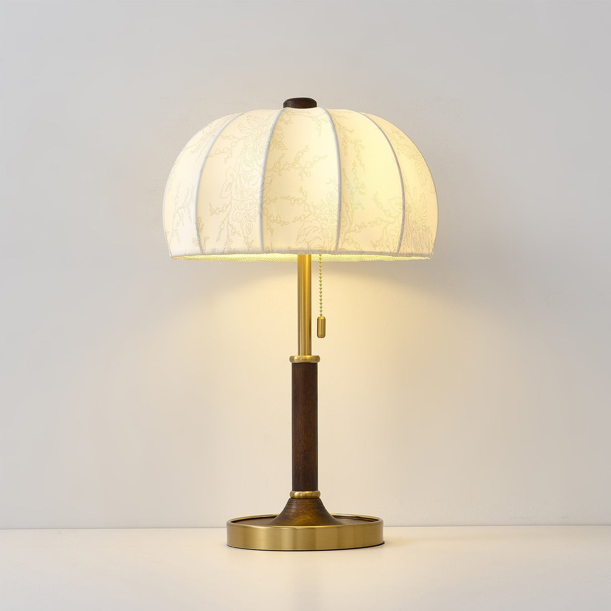 Modern Table Lamp Cream Fabric Shade with Brass Base - Product detail 14