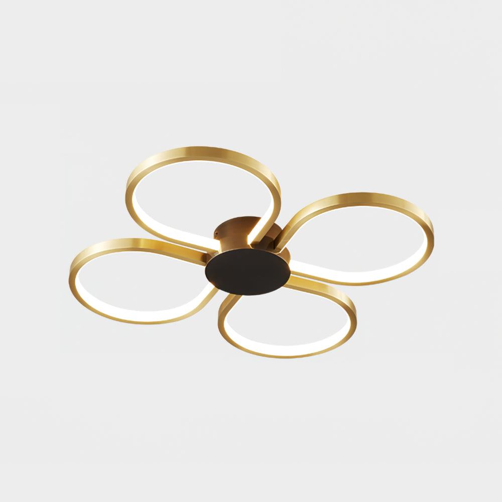 Modern Floral Ceiling Light Brass Geometric LED Design - Product detail 11