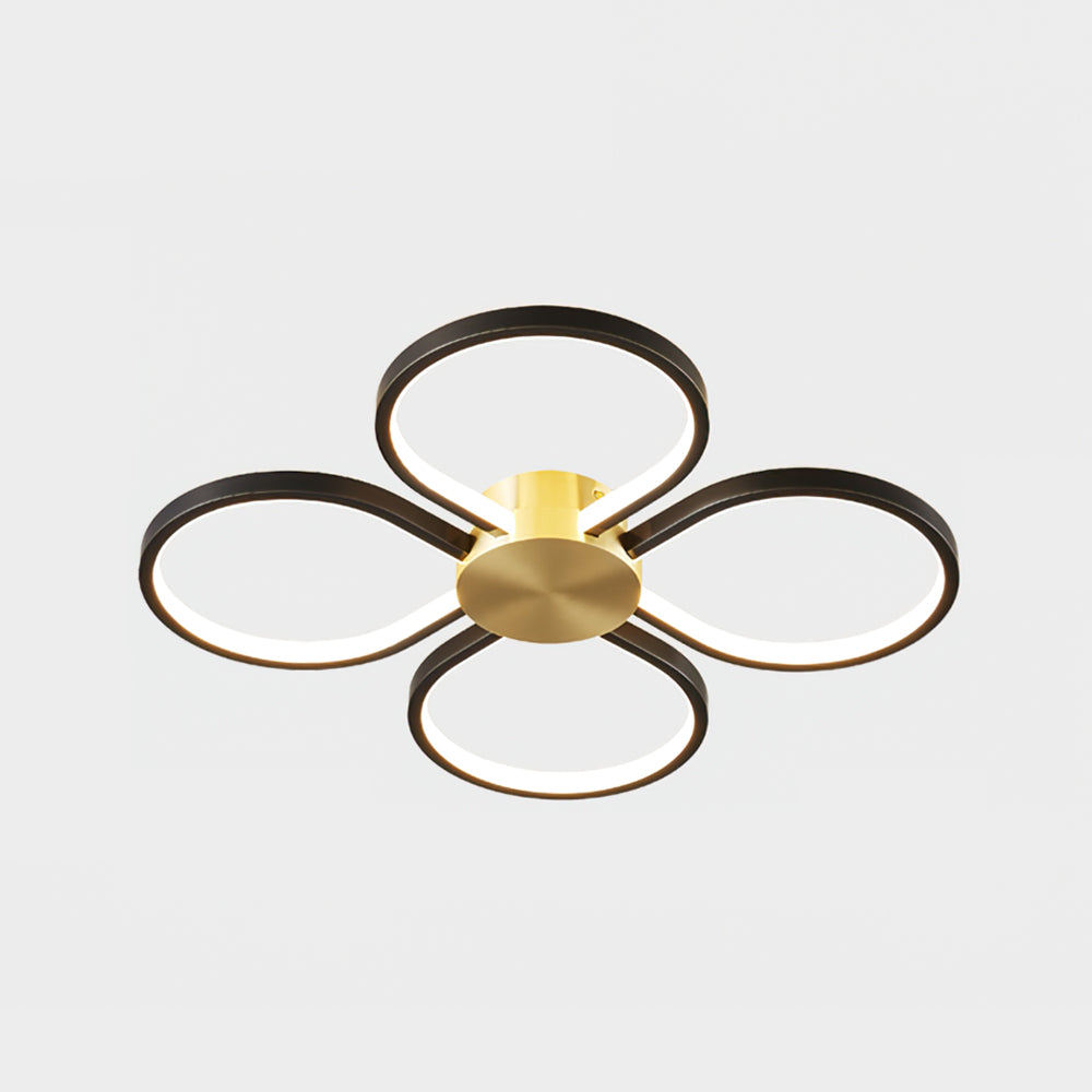 Modern Floral Ceiling Light Brass Geometric LED Design - Product detail 12