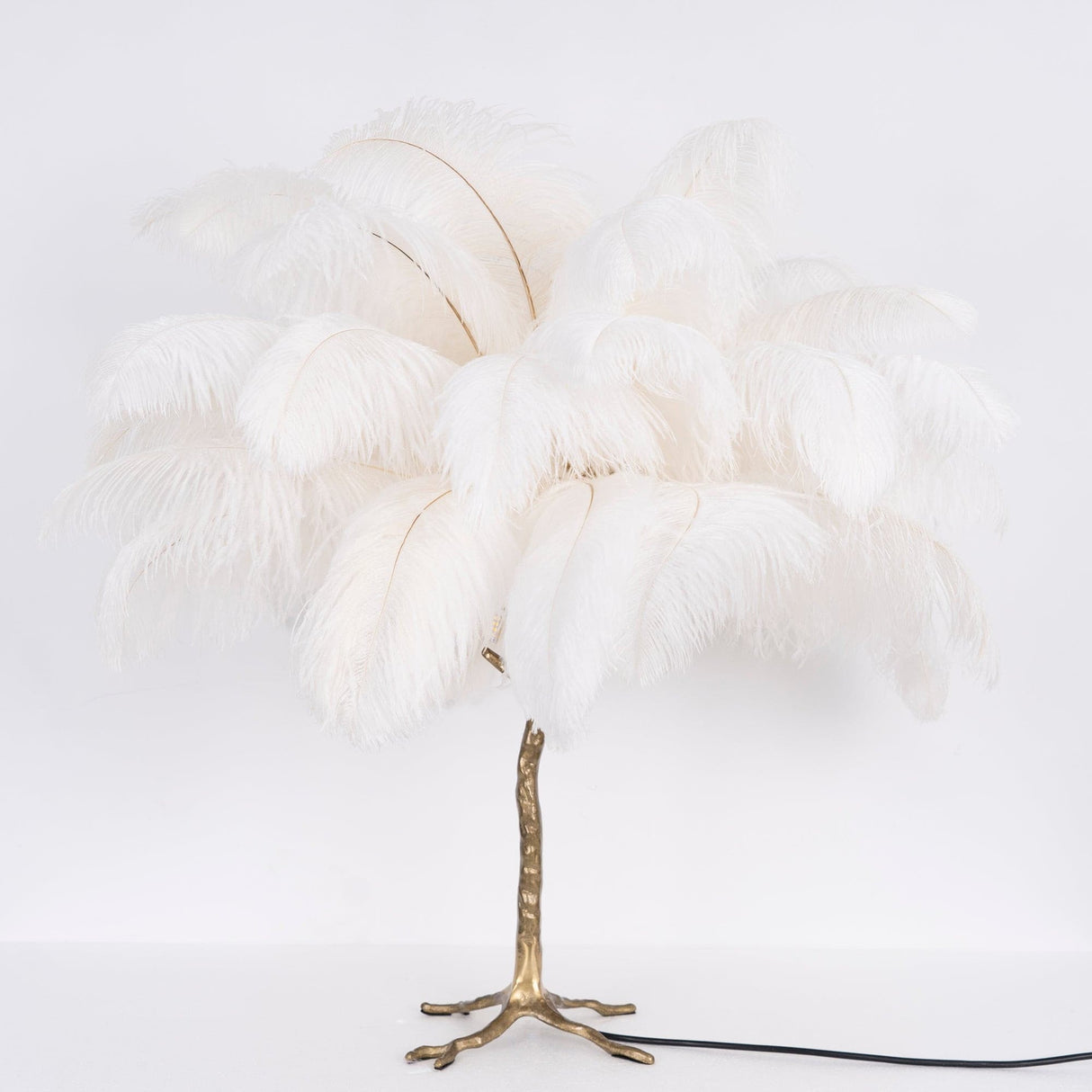 Feather Table Lamp Gold Base with Pink Ostrich Plumes - Product detail 61
