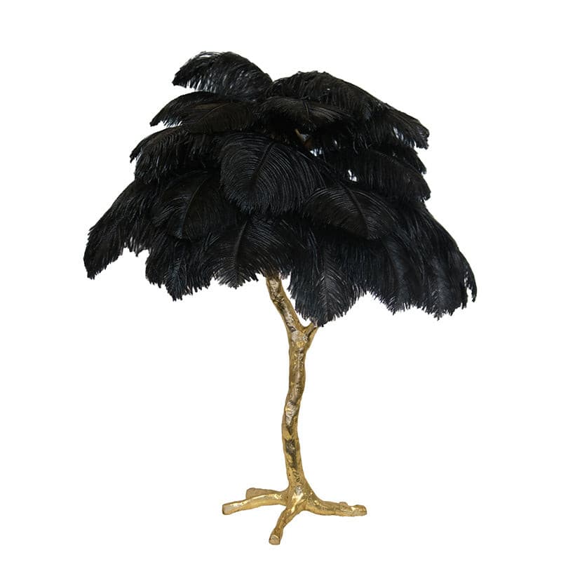 Feather Table Lamp Gold Base with Pink Ostrich Plumes - Product detail 82