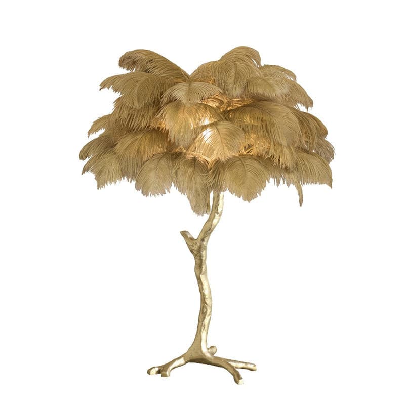 Feather Table Lamp Gold Base with Pink Ostrich Plumes - Product detail 78