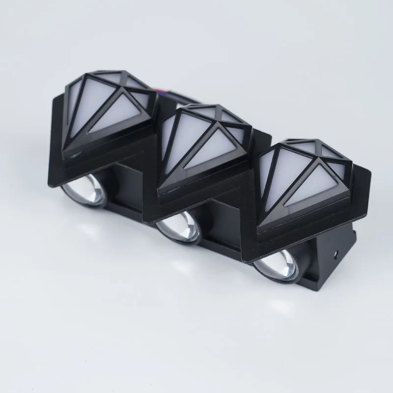 Diamond Outdoor Wall Light Modern LED Triple Beam Design - Product detail 6