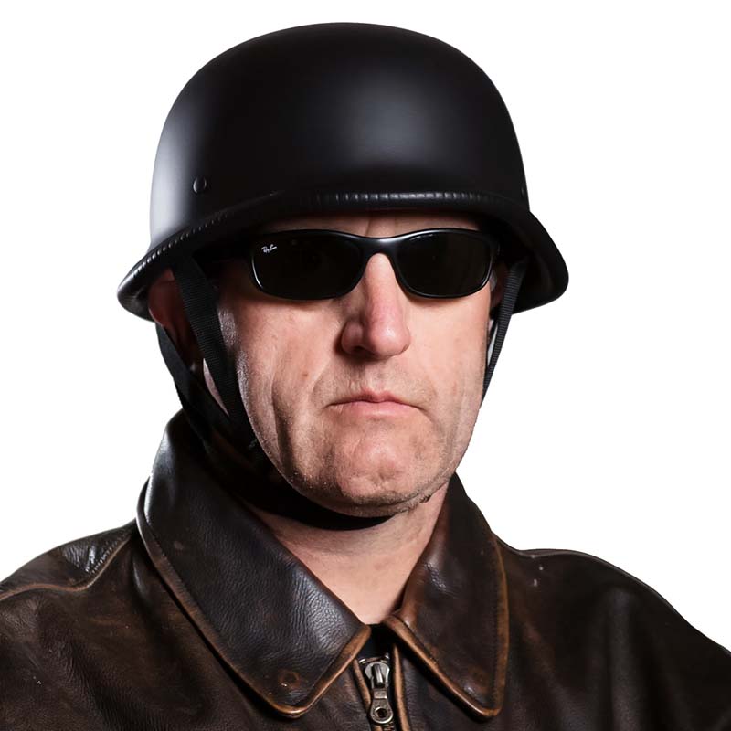 Classic Motorcycle Half Helmet  Gloss Black DOT ECE Certified - Product example