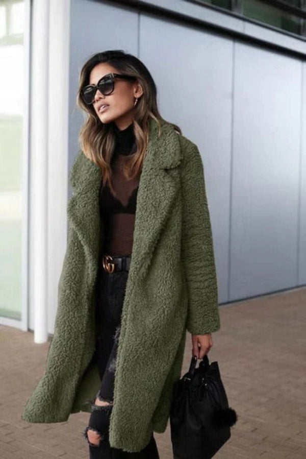 Plush Teddy Coat Long Oversized Winter Outerwear - Product detail 6