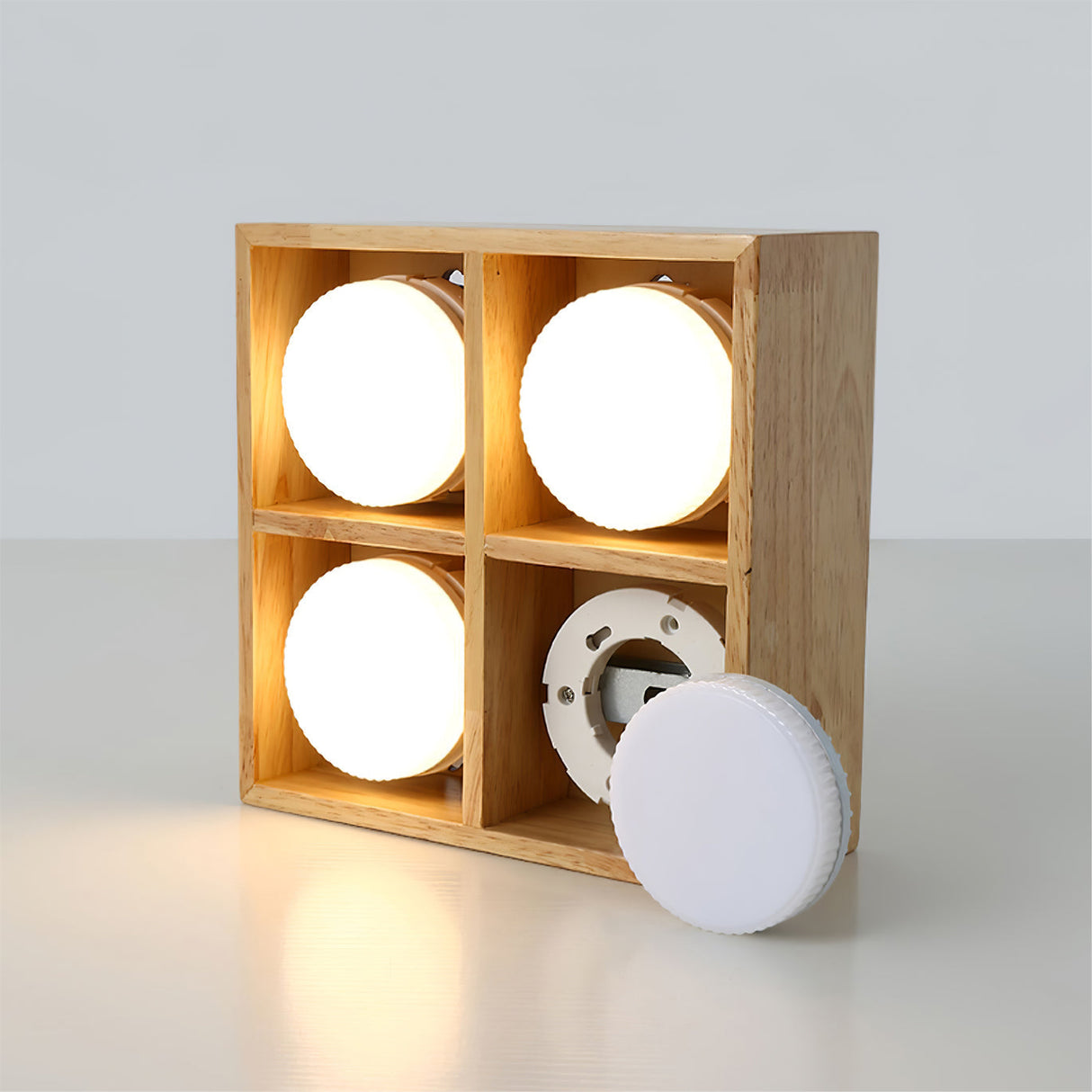 Modern Wood Ceiling Light Square LED Panel Design - Product detail 4