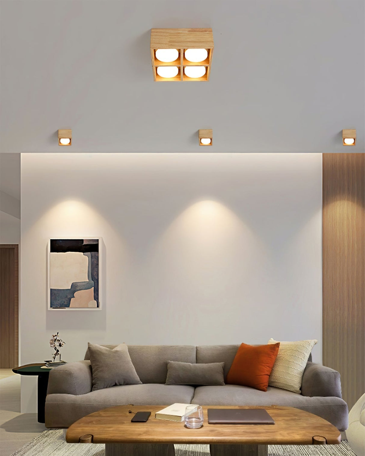 Modern Wood Ceiling Light Square LED Panel Design - Product detail 10