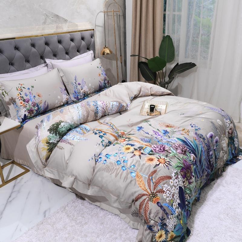 Botanical Luxury Bedding Set  Egyptian Cotton Floral Print - Product detail 6