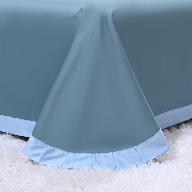 Egyptian Cotton Bedding Set  Blue Floral Peacock Design - Product detail 12