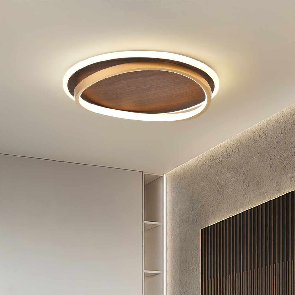 Modern Ceiling Light Dual Ring LED Design - Detailed view