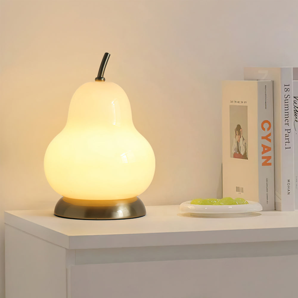 Pear Glass Table Lamp Cream Shade With Gold Base - Product detail 6