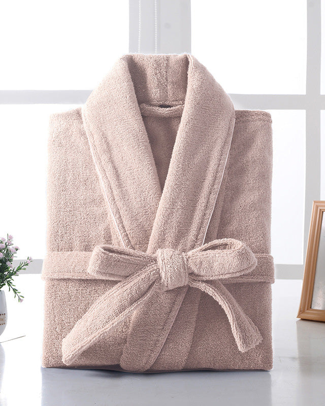 Premium Cotton Bathrobe Plush Terry Cloth Spa Robe - Product showcase