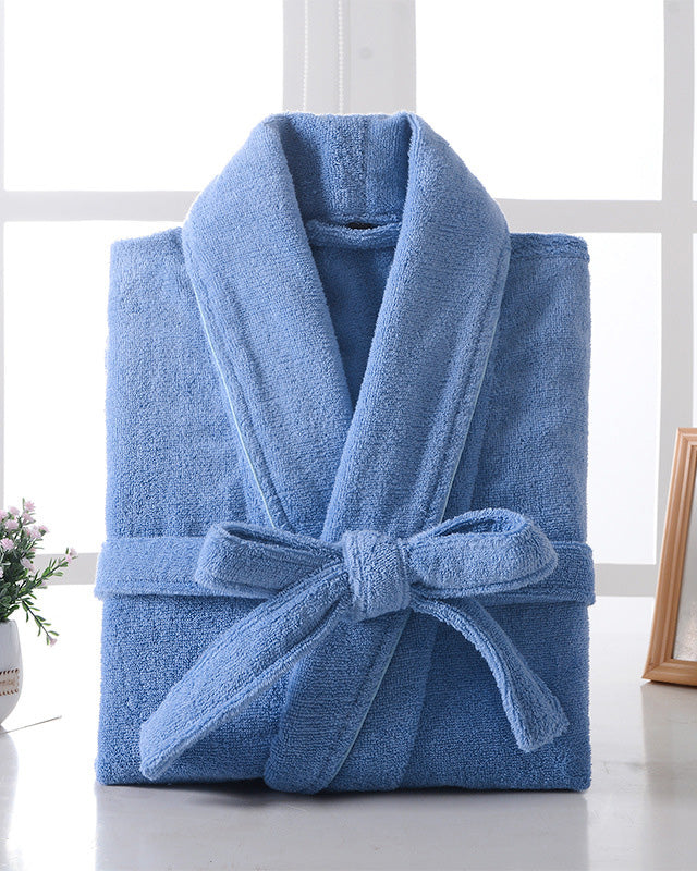 Luxury Cotton Bathrobe  Plush Terry Cloth Spa Robe - Product showcase