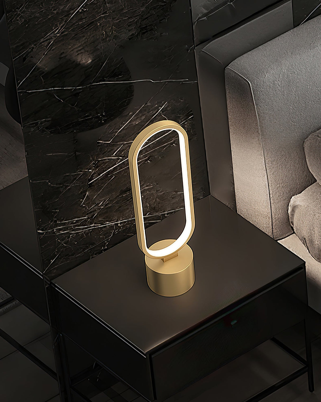 Modern LED Table Lamp Brass Oval Ring Design - Product detail 15