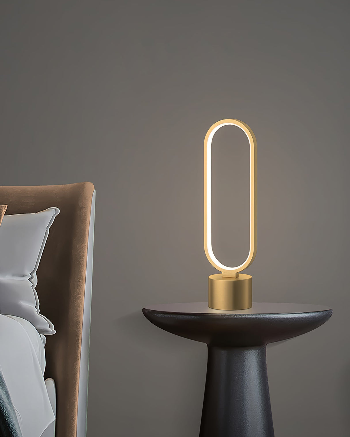 Modern LED Table Lamp Brass Oval Ring Design - Product detail 12