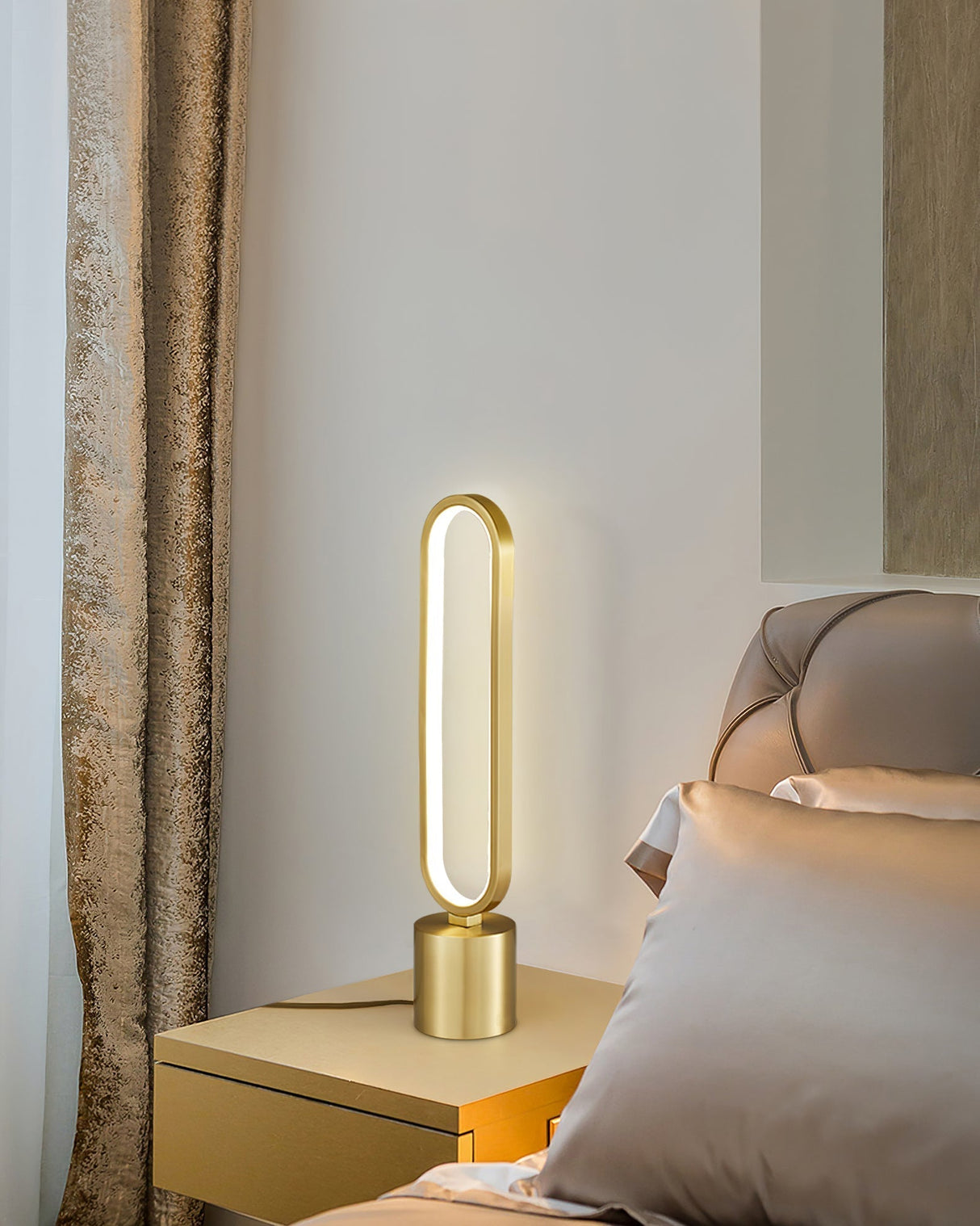 Modern LED Table Lamp Brass Oval Ring Design - Product detail 14