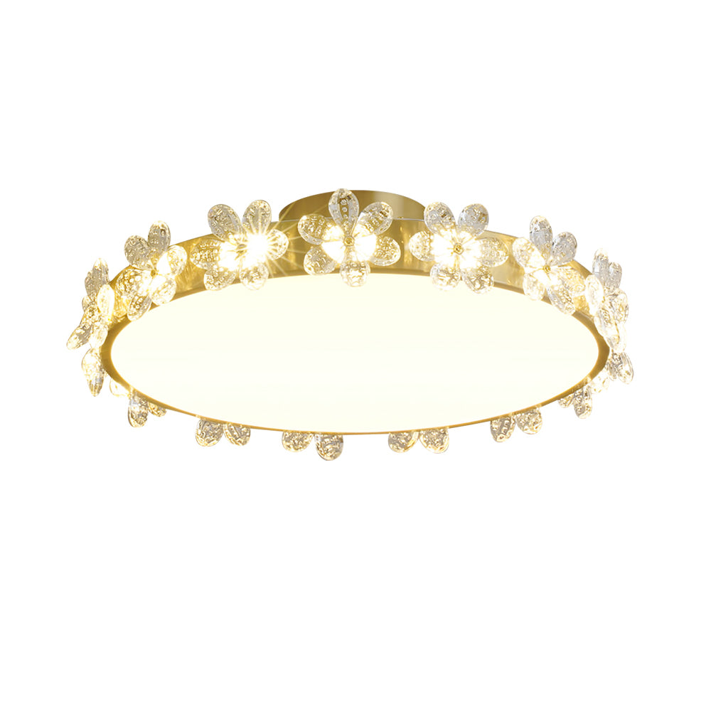 Crystal Petal Ceiling Light Brass Frame With Faceted Accents - Product detail 24