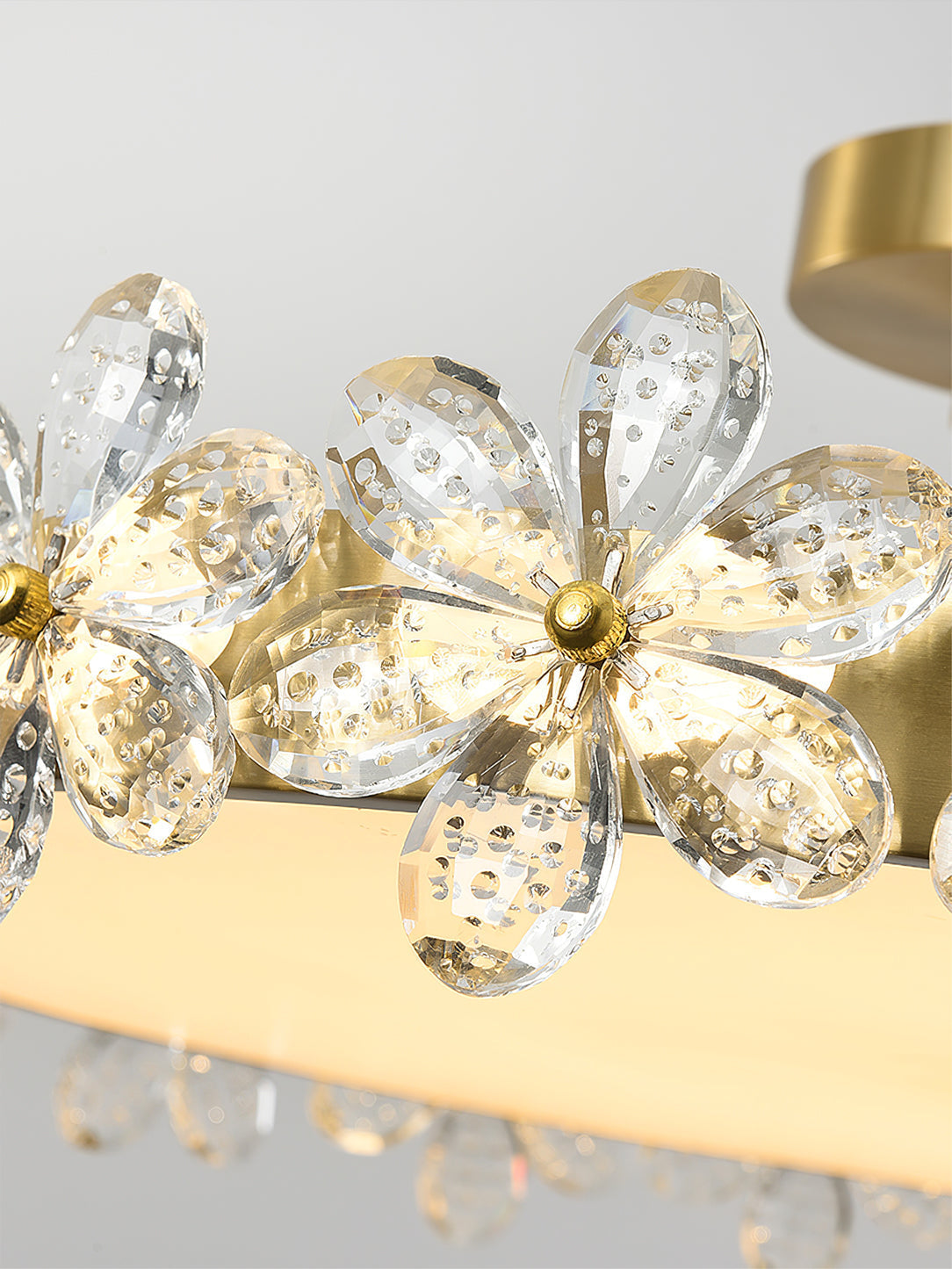 Crystal Petal Ceiling Light Brass Frame With Faceted Accents - Product detail 10