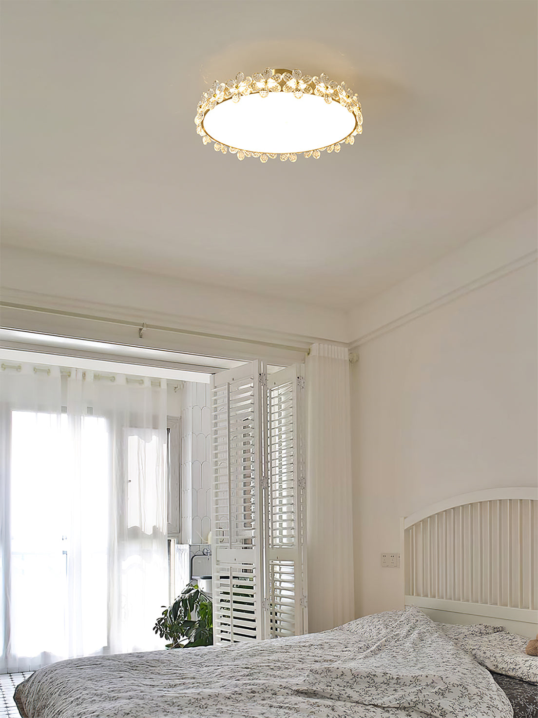 Crystal Petal Ceiling Light Brass Frame With Faceted Accents - Product detail 21