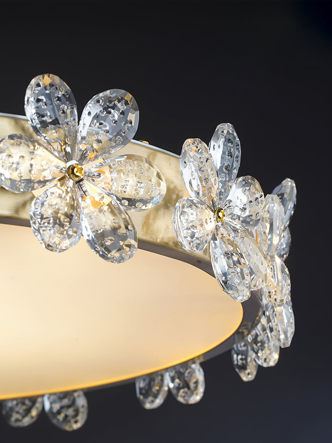 Crystal Petal Ceiling Light Brass Frame With Faceted Accents - Product detail 11