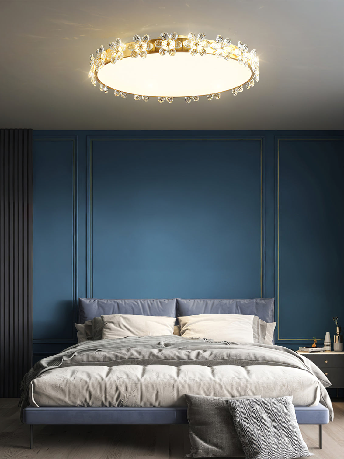 Crystal Petal Ceiling Light Brass Frame With Faceted Accents - Product detail 15