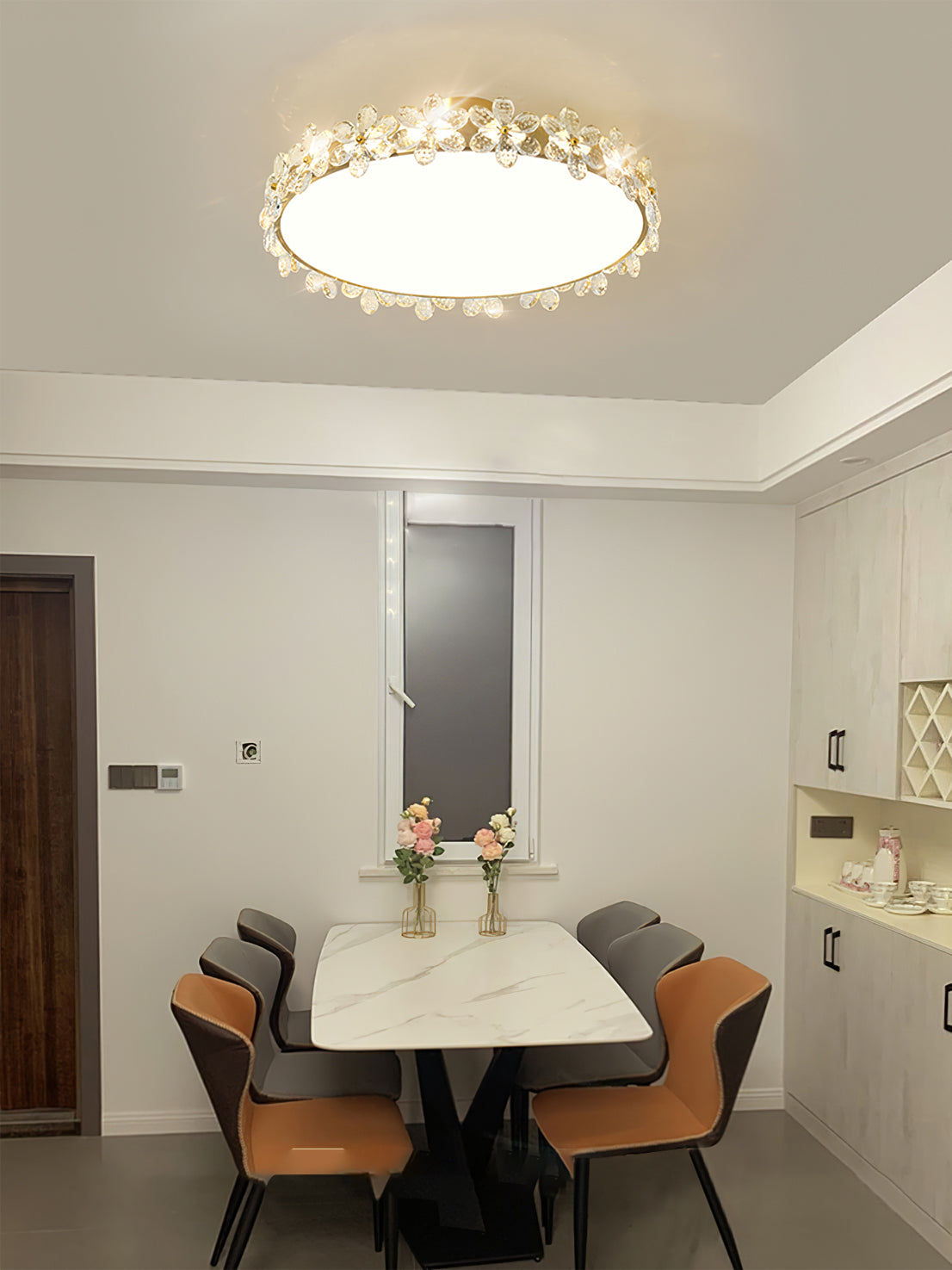 Crystal Petal Ceiling Light Brass Frame With Faceted Accents - Product detail 17